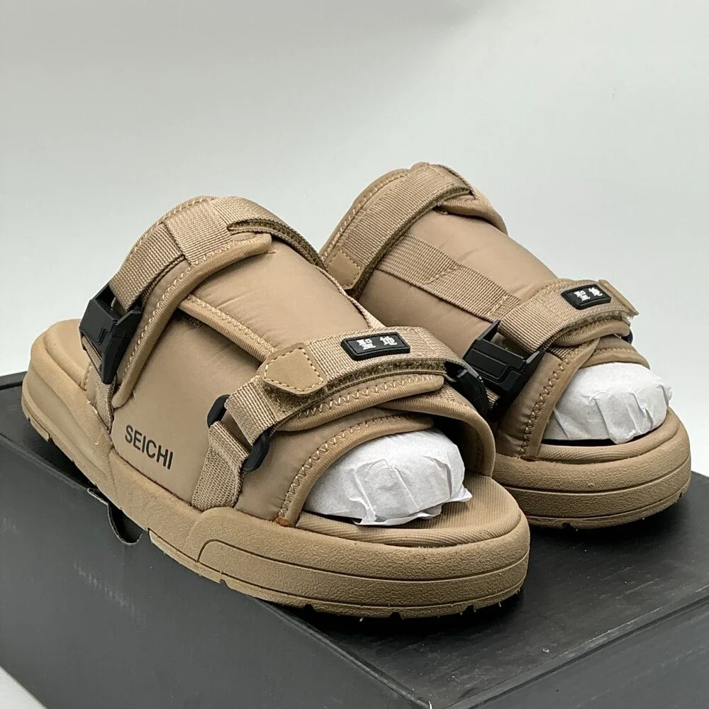 Seichi Yoroi V2 Sandals Men's US 10 Tan Slip On Open Toe Platform Slide Eby2911